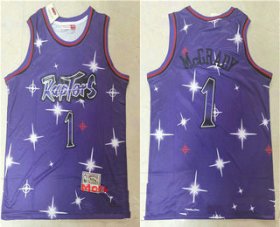 Wholesale Cheap Men\'s Toronto Raptors #1 Tracy McGrady Starry Purple Hardwood Classics Soul Swingman Throwback Jersey