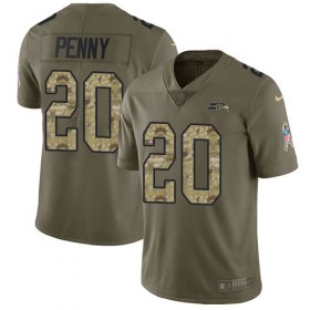 Wholesale Cheap Nike Seahawks #20 Rashaad Penny Olive/Camo Youth Stitched NFL Limited 2017 Salute to Service Jersey