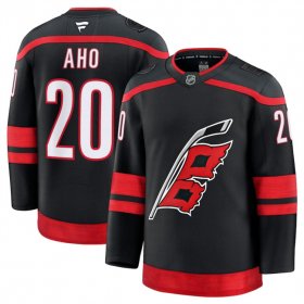 Men\'s Carolina Hurricanes #20 Sebastian Aho Black 2024-25 Home Stitched Hockey Jersey