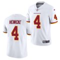 Wholesale Cheap Men 's Washington Redskins Football Team #4 Taylor Heinicke White 2021 Vapor Limited Jersey