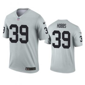 Wholesale Cheap Men\'s Las Vegas Raiders #39 Nate Hobbs Silver Inverted Legend Jersey