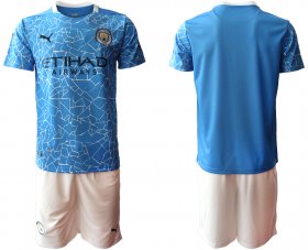 Wholesale Cheap Men 2020-2021 club Manchester City home blank blue Soccer Jerseys