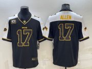 Wholesale Cheap Men's Buffalo Bills #17 Josh Allen Black Gold With C Patch Thanksgiving Vapor Untouchable Limited Stitched Jersey