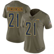 Wholesale Cheap Nike Chargers #21 LaDainian Tomlinson Olive Women's Stitched NFL Limited 2017 Salute to Service Jersey