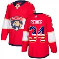 Wholesale Cheap Adidas Panthers #34 James Reimer Red Home Authentic USA Flag Stitched NHL Jersey