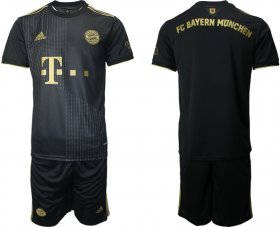 Wholesale Cheap Men 2021-2022 ClubBayern Munchen away black blank Adidas Soccer Jersey