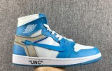 Wholesale Cheap The 10 Air Jordan 1 Off White North Carolina blue/White