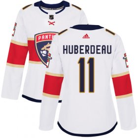 Wholesale Cheap Adidas Panthers #11 Jonathan Huberdeau White Road Authentic Women\'s Stitched NHL Jersey