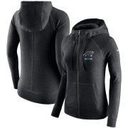 Wholesale Cheap Carolina Panthers Nike Women's Gym Vintage Full-Zip Hoodie Black