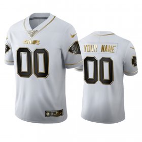 Wholesale Cheap Kansas City Chiefs Custom Men\'s Nike White Golden Edition Vapor Limited NFL 100 Jersey