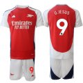 Cheap Men's Arsenal F.C #9 Gabriel Jesus 2024 Red Home Soccer Jersey Suit