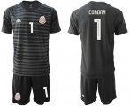 Wholesale Cheap Mexico #1 Corona Black Goalkeeper Soccer Country Jersey