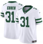 Cheap Men's New York Jets #31 Tarik Cohen White 2023 F.U.S.E. Vapor Limited Throwback Football Stitched Jersey