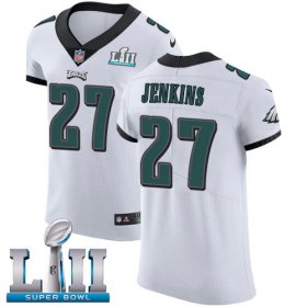 Wholesale Cheap Nike Eagles #27 Malcolm Jenkins White Super Bowl LII Men\'s Stitched NFL Vapor Untouchable Elite Jersey