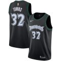 Wholesale Cheap Men's Minnesota Timberwolves #32 Karl-Anthony Towns Black Hardwood Classics Swingman Nike Jersey