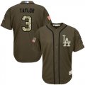 Wholesale Cheap Dodgers #3 Chris Taylor Green Salute to Service Stitched Youth MLB Jersey