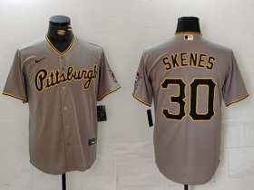 Men\'s Pittsburgh Pirates #30 Paul Skenes Grey Stitched Jersey