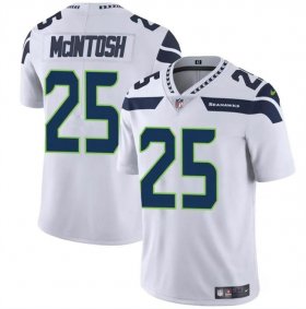 Cheap Men\'s Seattle Seahawks #25 Kenny McIntosh White Vapor Limited Football Stitched Jersey