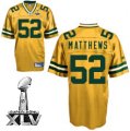 Wholesale Cheap Packers #52 Clay Matthews Yellow Super Bowl XLV Stitched NFL Jersey