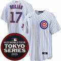 Cheap Men's Chicago Cubs #17 Vidal Brujan White 2025 World Tour Tokyo Series Home Stitched Baseball Jersey