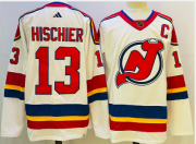 Cheap Men's New Jersey Devils #13 Nico Hischier White 2022 Reverse Retro Authentic Jersey