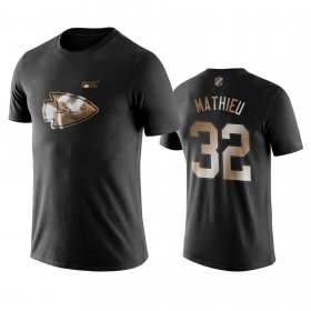 Wholesale Cheap Chiefs #32 Tyrann Mathieu Black NFL Black Golden 100th Season T-Shirts