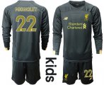 Wholesale Cheap Liverpool #22 Mignolet Black Goalkeeper Long Sleeves Kid Soccer Club Jersey