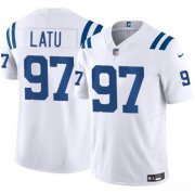 Cheap Men's Indianapolis Colts #97 Laiatu Latu White 2024 Draft F.U.S.E. Vapor Limited Football Stitched Jersey