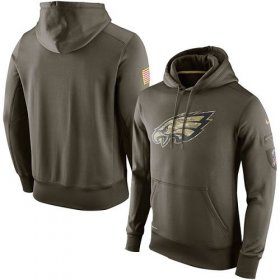 Wholesale Cheap Men\'s Philadelphia Eagles Nike Olive Salute To Service KO Performance Hoodie