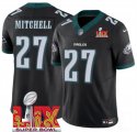 Men's Philadelphia Eagles #27 Quinyon Mitchell Black 2025 Super Bowl LIX Patch New F.U.S.E. Vapor Untouchable Limited Stitched Football Jersey