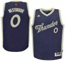 Wholesale Cheap Men's Oklahoma City Thunder #0 Russell Westbrook Revolution 30 Swingman 2015 Christmas Day Blue Jersey