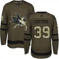 Wholesale Cheap Adidas Sharks #39 Logan Couture Green Salute to Service Stitched NHL Jersey