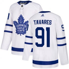 Men\'s Adidas Maple Leafs #91 John Tavares White Road Authentic Stitched NHL Jersey