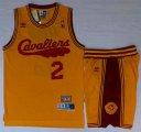 Wholesale Cheap Cleveland Cavaliers #2 Kyrie Irving 2009 Yellow Hardwood Classics Yellow Revolution 30 Swingman Jersey Short Suits