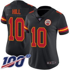 Wholesale Cheap Nike Chiefs #10 Tyreek Hill Black Women\'s Stitched NFL Limited Rush 100th Season Jersey