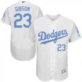 Wholesale Cheap Dodgers #23 Kirk Gibson White Flexbase Authentic Collection Father's Day Stitched MLB Jersey