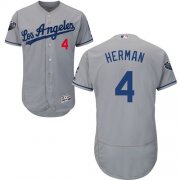 Wholesale Cheap Dodgers #4 Babe Herman Grey Flexbase Authentic Collection 2018 World Series Stitched MLB Jersey