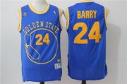 Wholesale Cheap Men's Golden State Warriors #24 Rick Barry Blue Hardwood Classics Soul Swingman Throwback The City Jersey