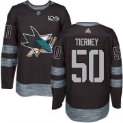 Wholesale Cheap Adidas Sharks #50 Chris Tierney Black 1917-2017 100th Anniversary Stitched NHL Jersey