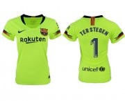 Wholesale Cheap Women's Barcelona #1 Ter Stegen Away Soccer Club Jersey