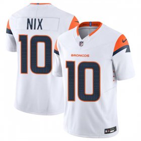 Cheap Men\'s Denver Broncos #10 Bo Nix White 2024 Draft F.U.S.E. Vapor Limited Football Stitched Jersey