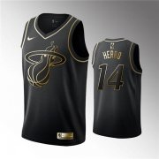 Wholesale Cheap Men's Miami Heat #14 Tyler Herro Black Golden Edition Jersey