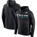 Wholesale Cheap Men's Philadelphia Eagles Nike Black Sideline Circuit Pullover Performance Hoodie