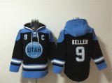 Men's Utah Hockey Club #9 Clayton Keller Black Blue Ageless Must-Have Lace-Up Pullover Hoodie