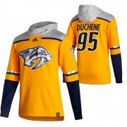 Wholesale Cheap Nashville Predators #95 Matt Duchene Adidas Reverse Retro Pullover Hoodie Gold