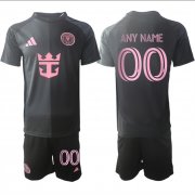 Cheap Men's Inter Miami CF Custom 2025 Black Away Soccer Jersey Suit