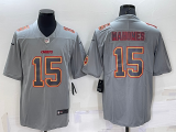 Wholesale Men's Kansas City Chiefs Patrick Mahomes LOGO Grey Atmosphere Fashion Vapor Untouchable Stitched Limited Jersey