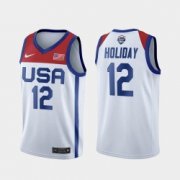 Wholesale Cheap Men's USA Team Jrue Holiday Home White 2021 Tokyo Olympics Jersey