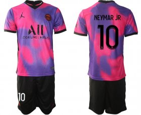 Wholesale Cheap Men 2020-2021 Club Paris Saint-Germain away purple 10 Soccer Jersey