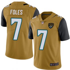 Wholesale Cheap Nike Jaguars #7 Nick Foles Gold Men\'s Stitched NFL Limited Rush Jersey